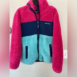 Eddie Bauer Youth Fleece Hooded Jacket Size 14-16 Large